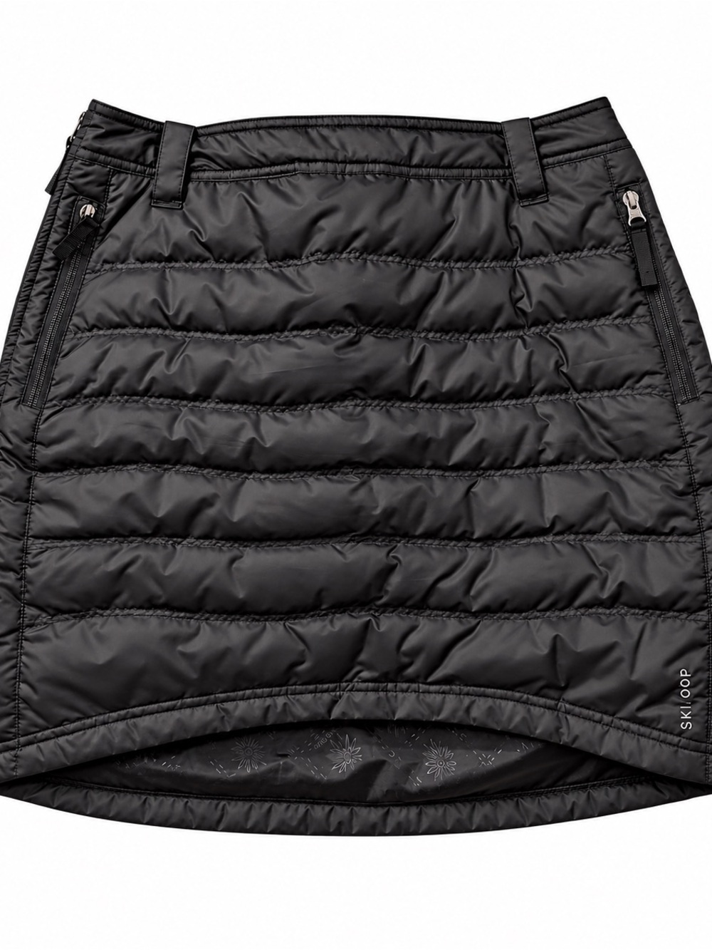 SKHOOP Womens M Black Down Puffer Ski Skirt Quilted Insulated Winter Snow